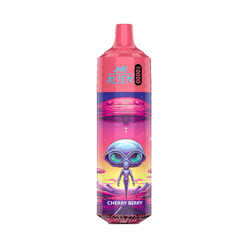Best Disposable Vapes 2026 — The Perfect Choice for Beginners 4 JNR Alien 10000 Cherry Berry vape featuring vibrant alien-themed artwork and pink color scheme.