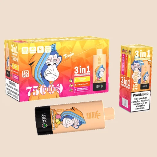 Bang King Triple 75K Tropické ovocie a jahody Melón a citrón Broskyňa