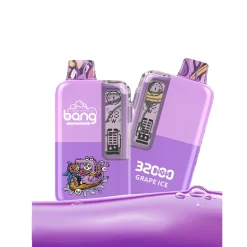 Bang 32000 boccate Vape all'ingrosso 24 Dispositivi di svapo usa e getta Dual Bang in viola, con display
