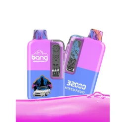 Bang 32000 soffi di vapore all'ingrosso 23 Due vibranti vapori monouso Bang con sfumature viola e blu, caratterizzati da