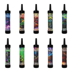 Ten Bang 36000 e-cigarettes jetables aux parfums variés tels que Mixed Fruits, Mango Watermelon, Strawberry Cones, Blueberry Nana, et Mint Ice, chacune illustrée de manière unique.