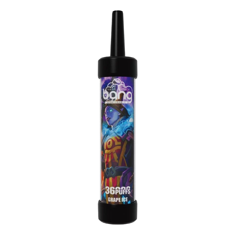Bang 36000 Puffs Deep Lung Vape Großhandel 6 Bang 36000 Grape Ice Einweg-Dampfgerät mit 360 Zügen, mit lebendiger Verpackung und einem farbenfrohen Design.