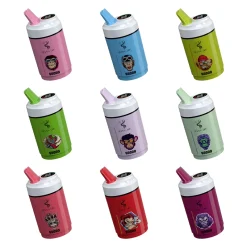 Kolekcja jednorazowych waporyzatorów Bang DE 60K w różnych pastelowych kolorach, każdy z unikalnymi artystycznymi wzorami i wyraźnie wyeksponowaną nazwą marki 'BANG DE'.