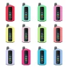 Bang Leader 50K soffi monouso Vape Wholesale 26 Dodici vaporizzatori Bang Leader 50K in una gamma colorata che comprende rosso, verde menta, rosa, giallo, rosa pastello, verde lime, lavanda, blu brillante e corallo, tutti dotati di schermi digitali con indicatori di batteria.