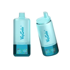 Vapsolo Triple Pro 60000 Puffs Vape descartável 22 Dois dispositivos Vape Vapsolo Triple 60000 no sabor Strawberry Kiwi, com um design turquesa elegante e boquilhas transparentes, com uma marca distintiva na frente.