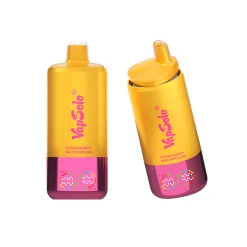 Vapsolo Triple Pro 60000 Puffs Vape descartável 21 Dois dispositivos Vape Vapsolo Triple 60000 com um design vibrante em rosa e amarelo, etiquetados com