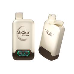 Vapsolo Twins Pro 50000 Puffs Wegwerp Vape Groothandel 33 Dubbelzicht van het Vapsolo Twins Pro 50000 vape apparaat met de smaken Vanilla Cola en Lemon Peach met zichtbare branding en dubbel tankontwerp.