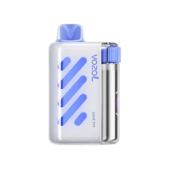 Vape monouso Vozol Vista Love 777 dal design elegante con accenti blu e motivo bicolore.