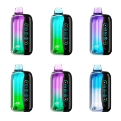 Dispositivi per il vaping JNR Flex Ice 21000 colorati, con design sfumato e logo JNR visibile.