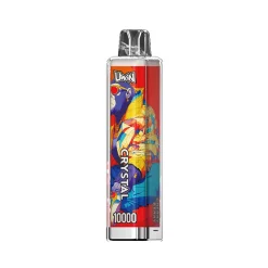 Uwin CRYSTAL 10000 Puffs Vape Wholesale 37 Il dispositivo da svapo Uwin CRYSTAL 10000 Cherry Berry è caratterizzato dalla colorata arte astratta di uno scimpanzé che indossa occhiali da sole, disegnata su un elegante involucro metallico rettangolare.