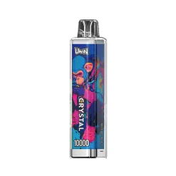 Uwin CRYSTAL 10000 Puffs Vape Wholesale 58 Penna Uwin Crystal 10000 al gusto di menta di Miami con una grafica vivace che include il disegno di una scimmia blu e rosa.