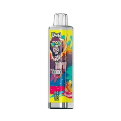 Uwin CRYSTAL 10000 soffi Vape Wholesale 54 Uwin Crystal 10000 Peach Berry monouso, caratterizzato da una grafica vivace e dal nome del marchio.