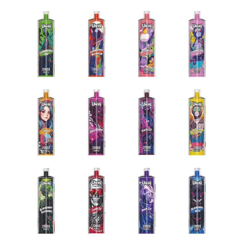 Uwin Shisha Hookah Kristal 20000 Puffs Vape Groothandel 1 Meerdere Uwin Shisha Hookah pennen met levendige ontwerpen, smaken zijn onder andere Strawberry Kiwi, Watermelon, Strawberry Lychee en meer, elk met 20.000 trekjes.