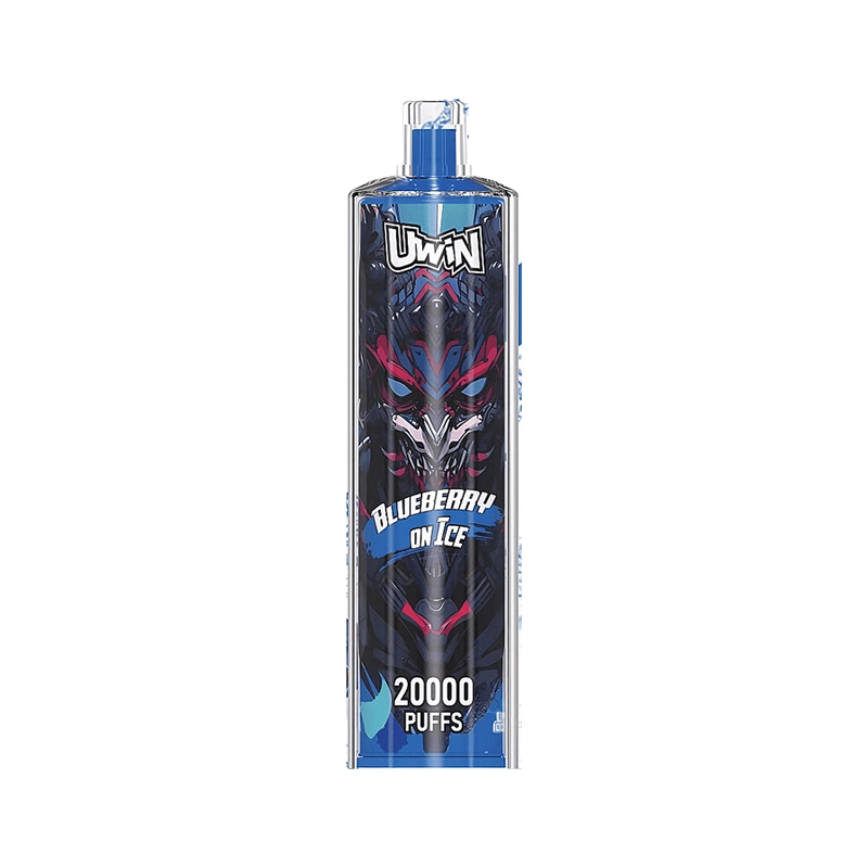 Uwin Shisha Hookah Kristal 20000 Puffs Vape Groothandel 5 Uwin Shisha Hookah Crystal heeft een levendig ontwerp met het merk "Blueberry On Ice" en levert 20000 trekjes.