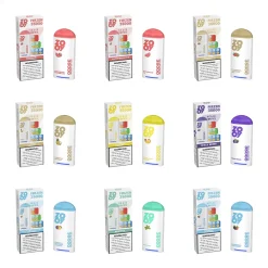 A variety pack of Zooy FIRZEN 35000 nicotine-free ice control pods in different flavors, each with distinct colorful packaging, including Watermelon Ice, Menthol, Mixed Berry, and more.