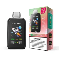 Zooy Flyer 35000 Puffs Einweg Vape Großhandel 11 Zooy Vape Flyer 35000 in der Geschmacksrichtung Strawberry Kiwi mit Astronauten- und Raketenmotiven, Dual-Mesh-Coil-Technologie und 850 mAh-Akku.