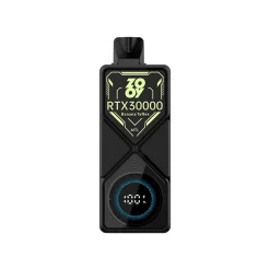 Zooy RTX 30000 Puffs Einweg Vape Großhandel 19 Zooy RTX 30000 Einweg-Dampfgerät mit dem Geschmack Banana Toffee, mit sichtbarem Markenlogo und digitaler Puffanzeige.