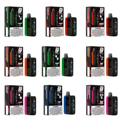 Image of Zooy Stars 30000 vape packages featuring multiple flavors like Strawberry Guava, Energy Berry Ice, South Mariana, Strawberry Watermelon, and Blueberry Ice, each accompanied by matching colored devices.