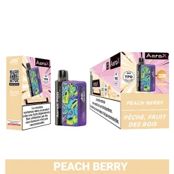 JNR Aero X 32K Puffs Pod Kit authentisch nachfüllbar Vape 24 JNR AeroX 32K vape pod Paket mit lebendigen lila und grün abstrakte Design mit Text
