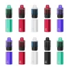 JNR Fox 10K vorgefüllte Vape Kit Großhandel 34 Zwölf JNR Fox 10K Vape Pods in verschiedenen leuchtenden Farben, darunter grün, rot, weiß, lila und schwarz, mit unterschiedlichen Zylinderdesigns und sichtbarem JNR Fox Branding.