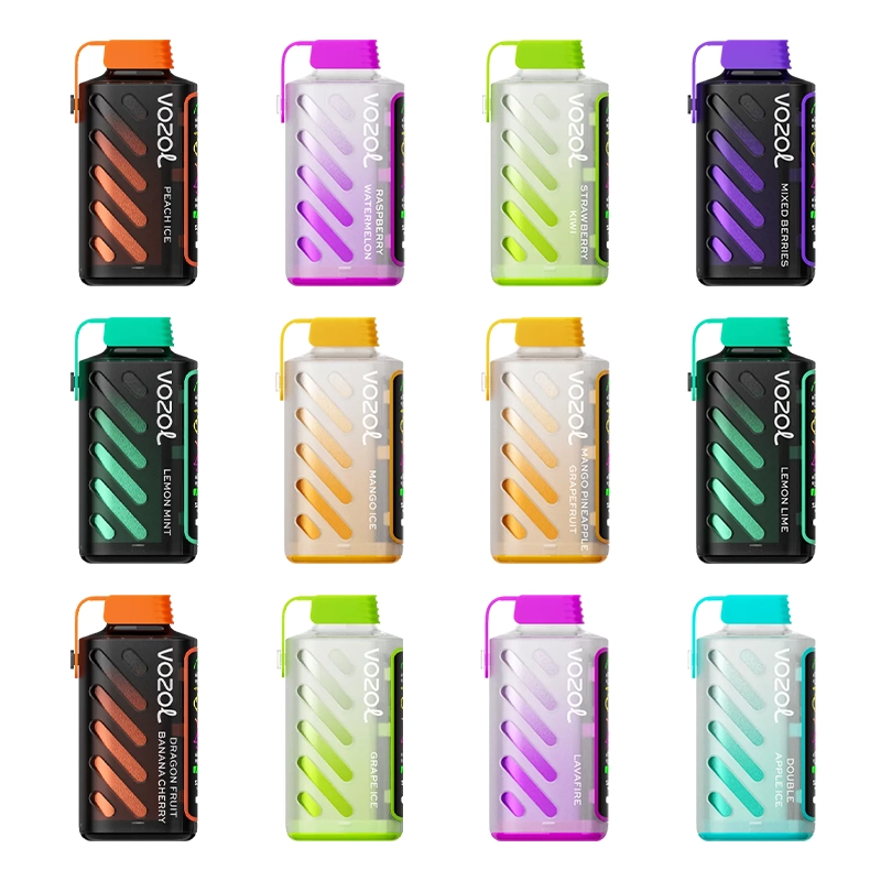 Vozol Gear Power 20000 Puffs 50mg Einweg Vape Großhandel 1 Eine Vielzahl von Vozol Gear Power 20000 Einweg-Vapes in verschiedenen Geschmacksrichtungen, jede mit einem einzigartigen Farbschema und Design.