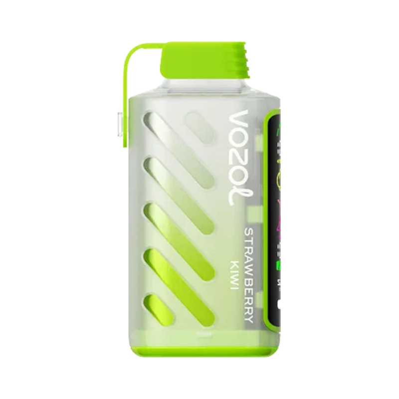 Vozol Gear Power 20000 Puffs 50mg Einweg Vape Großhandel 13 Vozol Gear Power 20000 Einweg-Dampfgerät in der Geschmacksrichtung Strawberry Kiwi, mit einem schlanken hellgrünen Design mit diagonalen Akzenten.