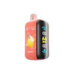 Elf Bar Raya D3 25000 Puffs Wegwerp Vape Groothandel 15 ELFBAR D3 wegwerpvape in koraalroze Watermelon Ice-design met digitaal LED-scherm en mondstuk.