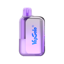 Vapsolo Mars 40K-50K Puffs Disposable Vape 19 Vapsolo Mars disposable vape in purple with 40K-50K puffs capacity and Kiwi Passion Fruit flavor branding.