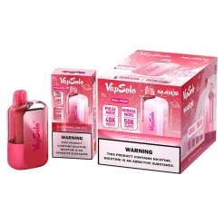 Vapsolo Mars disposable vape with Watermelon Ice flavor, showing dual modes with 40K and 50K puffs, and bold branding on packaging.