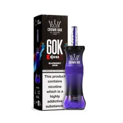 AL Fakher Crown Bar 60k Puffs Disposable Vape Wholesale 19 Crown Bar Al Fakher 60K E-Hose X in Blueberry Gum flavor with packaging showing